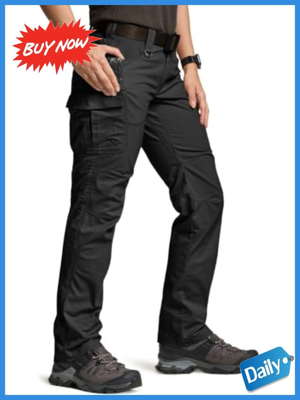 Women's Flex Stretch Tactical Cargo Work Pants Water Resistant Ripstop Hiking